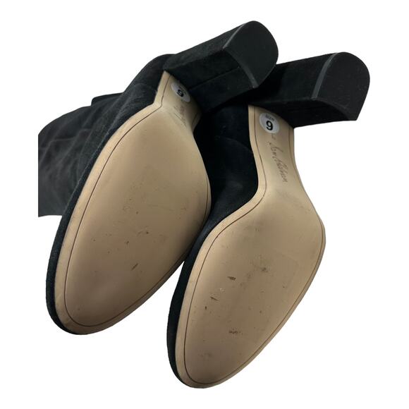 Sam Edelman black suede knee length block heel boots size 9 - Picture 2 of 9